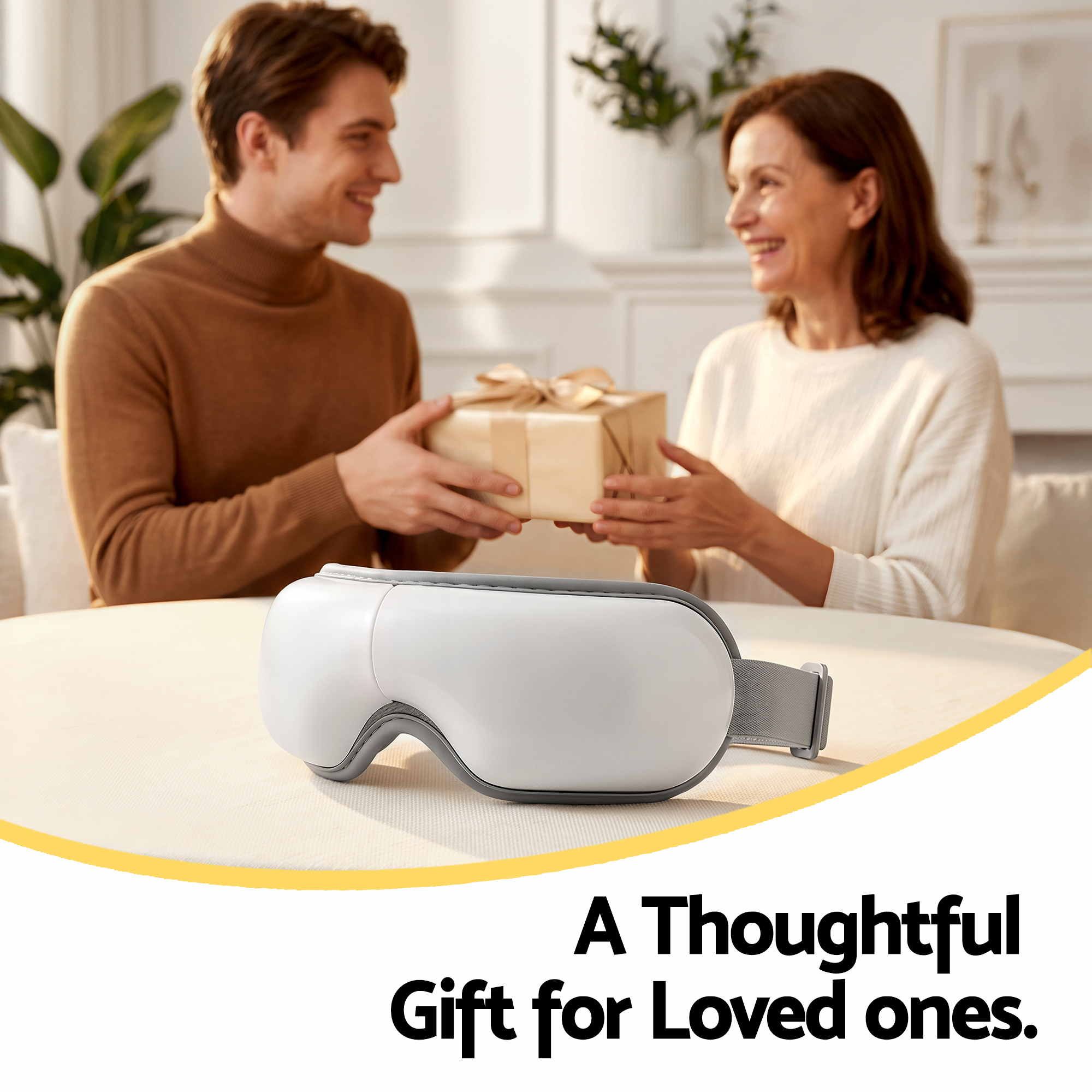 Livemor Eye Massager with Heat & Vibration | 180° Foldable Electric Eye Heat Mask with Bluetooth Music for Fatigue Relief