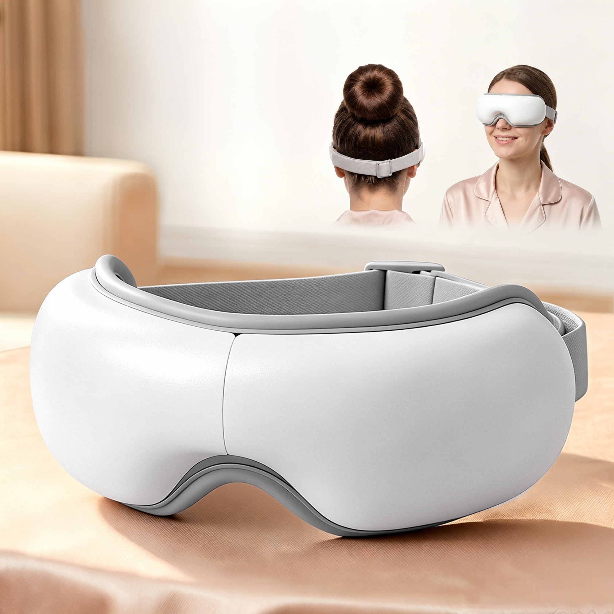 Livemor Eye Massager with Heat & Vibration | 180° Foldable Electric Eye Heat Mask with Bluetooth Music for Fatigue Relief