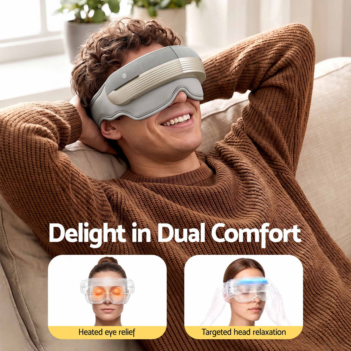 Livemor Eye and Head Massager with Heat, Eye Massager, Forehand and Temple Massager