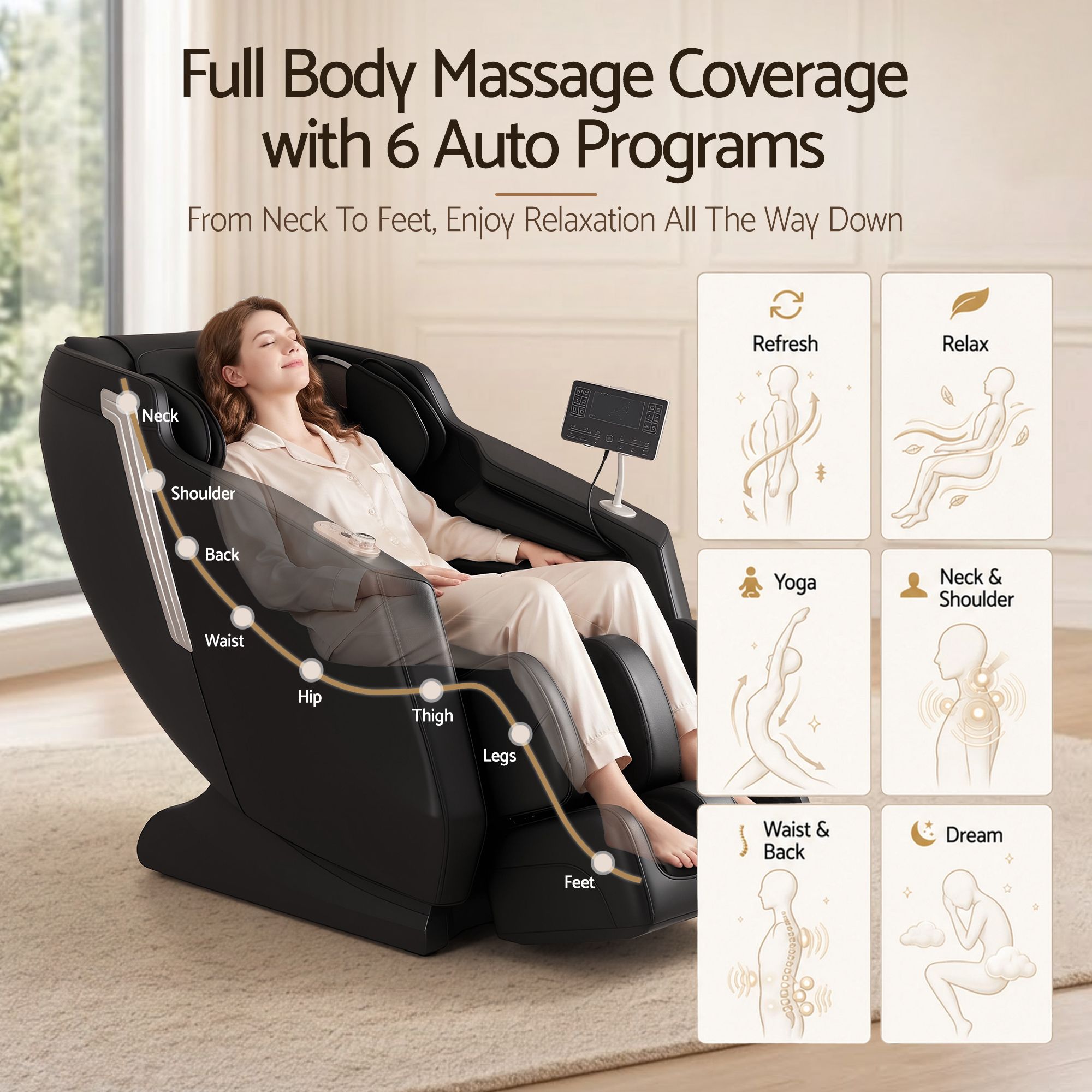 Livemor Flex Massage Chair Full Body with Zero Gravity Recliner and Footrest