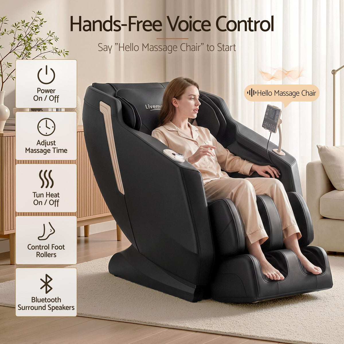 Livemor Flex Massage Chair Full Body with Zero Gravity Recliner and Footrest