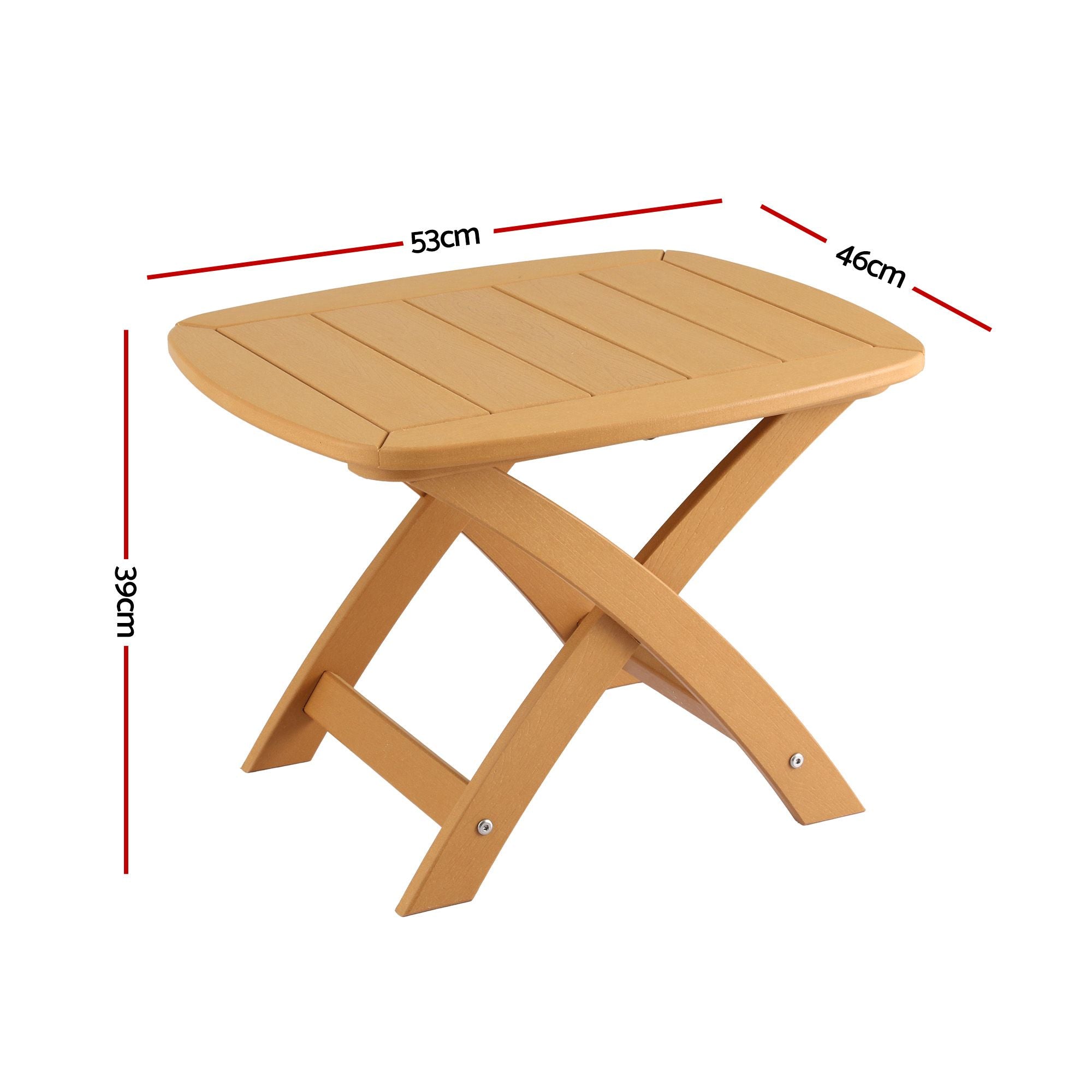 Gardeon Outdoor HDPE Coffee Side Table Indoor Patio Furniture Garden Natural