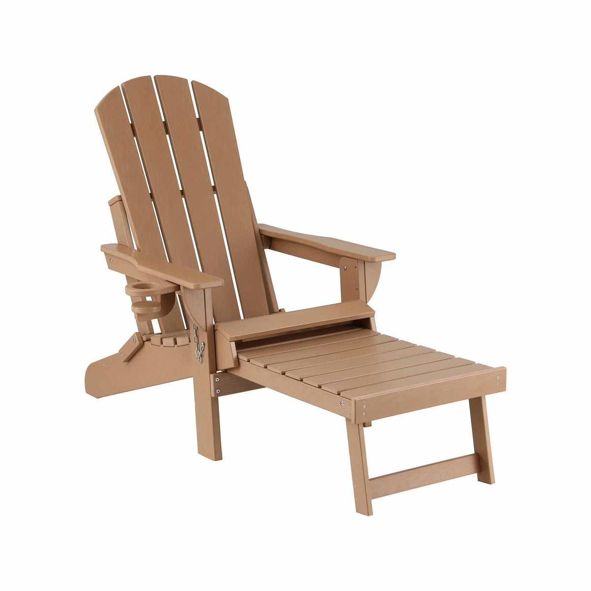 Gardeon Folding Sun Lounger Adirondack Chair Outdoor Setting HDPE Recliner Khaki
