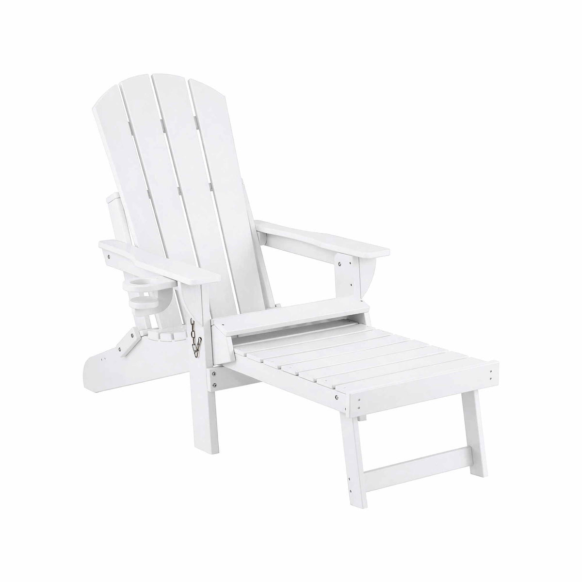 Gardeon Folding Sun Lounger Adirondack Chair Outdoor Setting HDPE Recliner White