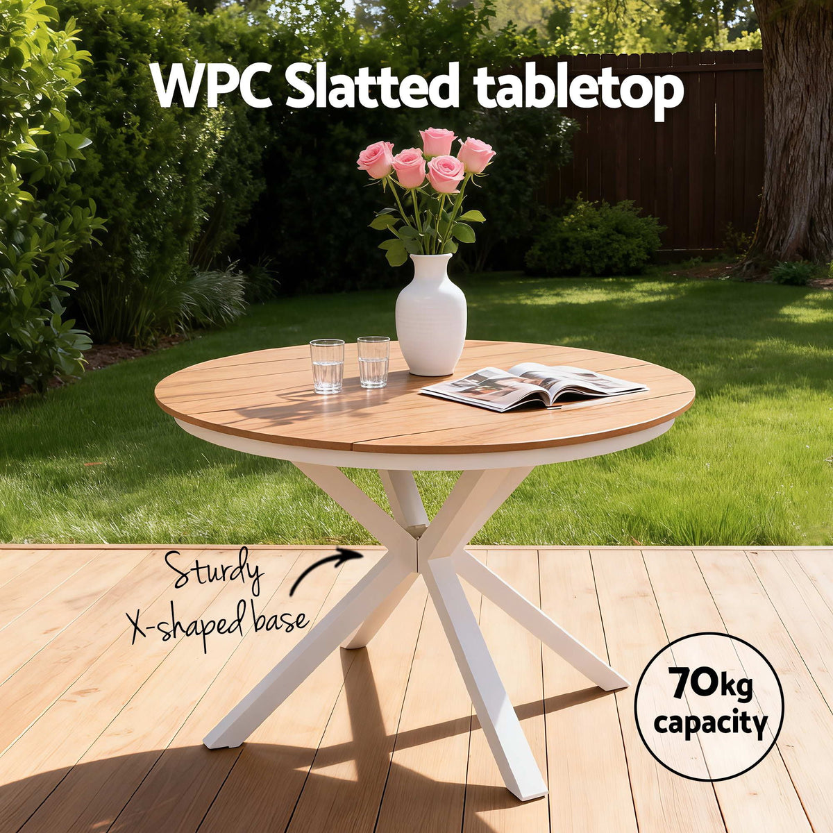 Gardeon 5PCS Outdoor Dining Set Table and Chairs Patio Garden Furniture Diamond