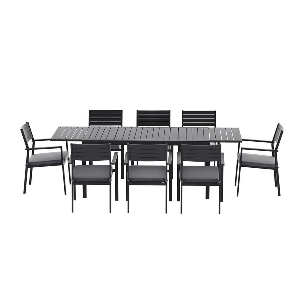 Gardeon Outdoor Dining Set 9PCS Aluminum Extendable Table Chairs Patio Furniture