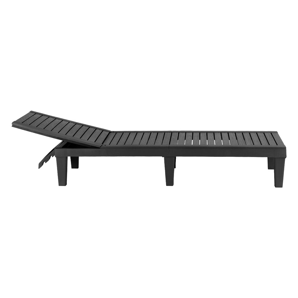 Gardeon Sun Lounge Adjustable Recliner Patio Outdoor Furniture Light weight Black