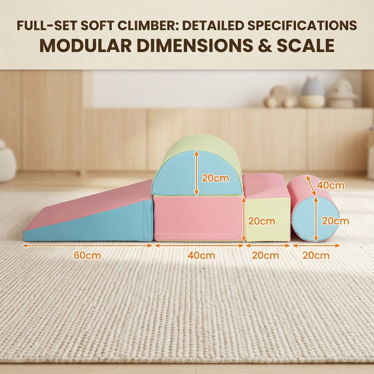 Kids Crawl Climb Foam Shapes Playset Toddler Indoor Play Activity Set