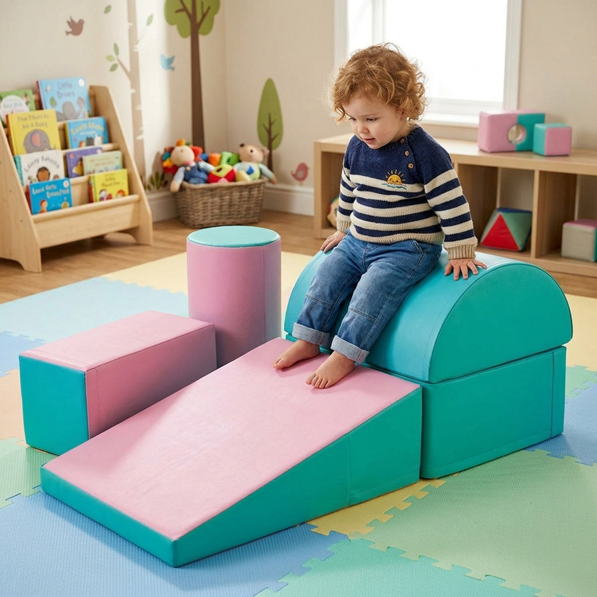 Kids Crawl Climb Foam Shapes Playset Toddler Indoor Play Activity Set