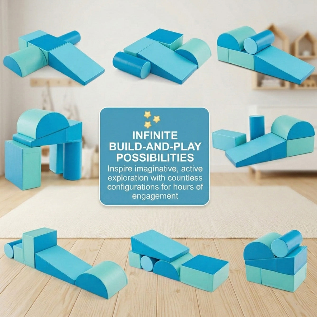 Kids Crawl Climb Foam Shapes Playset Toddler Indoor Play Activity Set