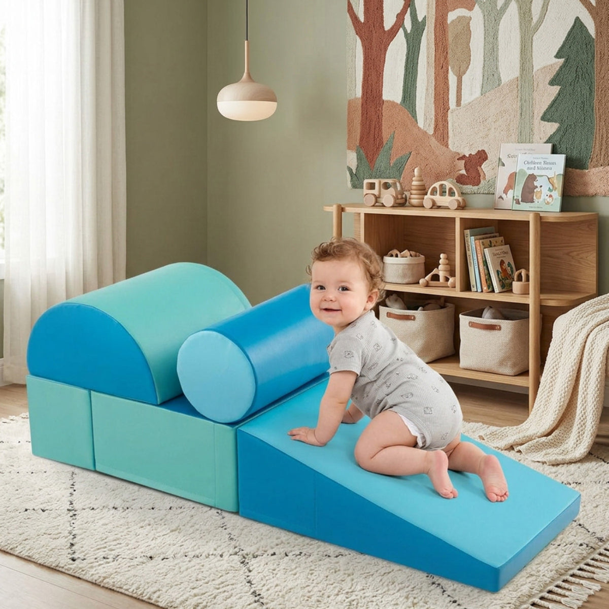 Kids Crawl Climb Foam Shapes Playset Toddler Indoor Play Activity Set