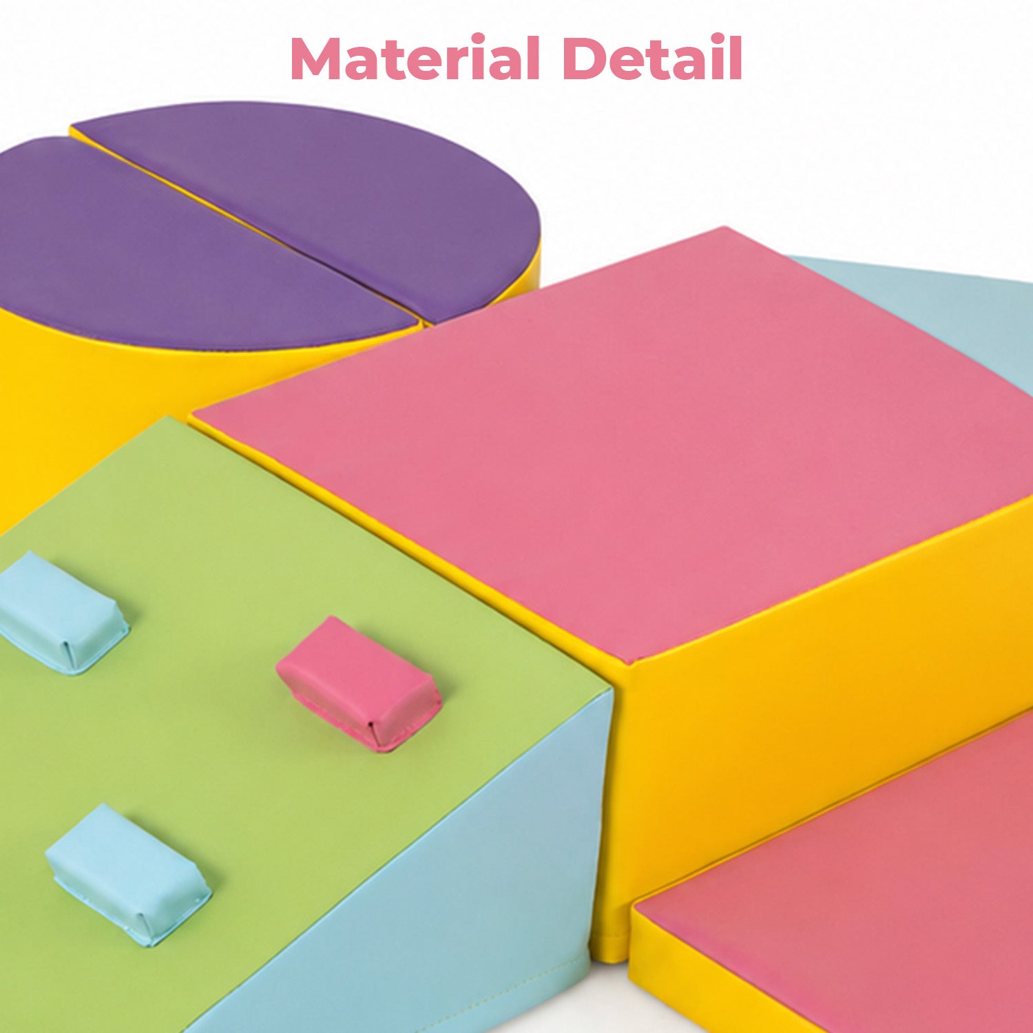 6 Piece Foam Climbing Blocks Hook Loop Fasteners Kids Play Gym Multicolour