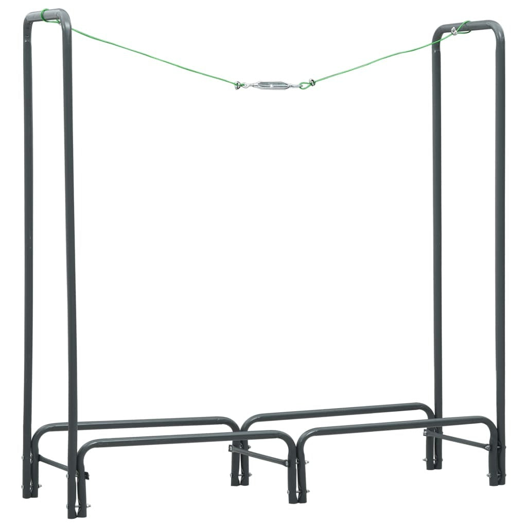 Firewood Rack Steel Log Storage Holder Fireplace 120x35x120cm Anthracite