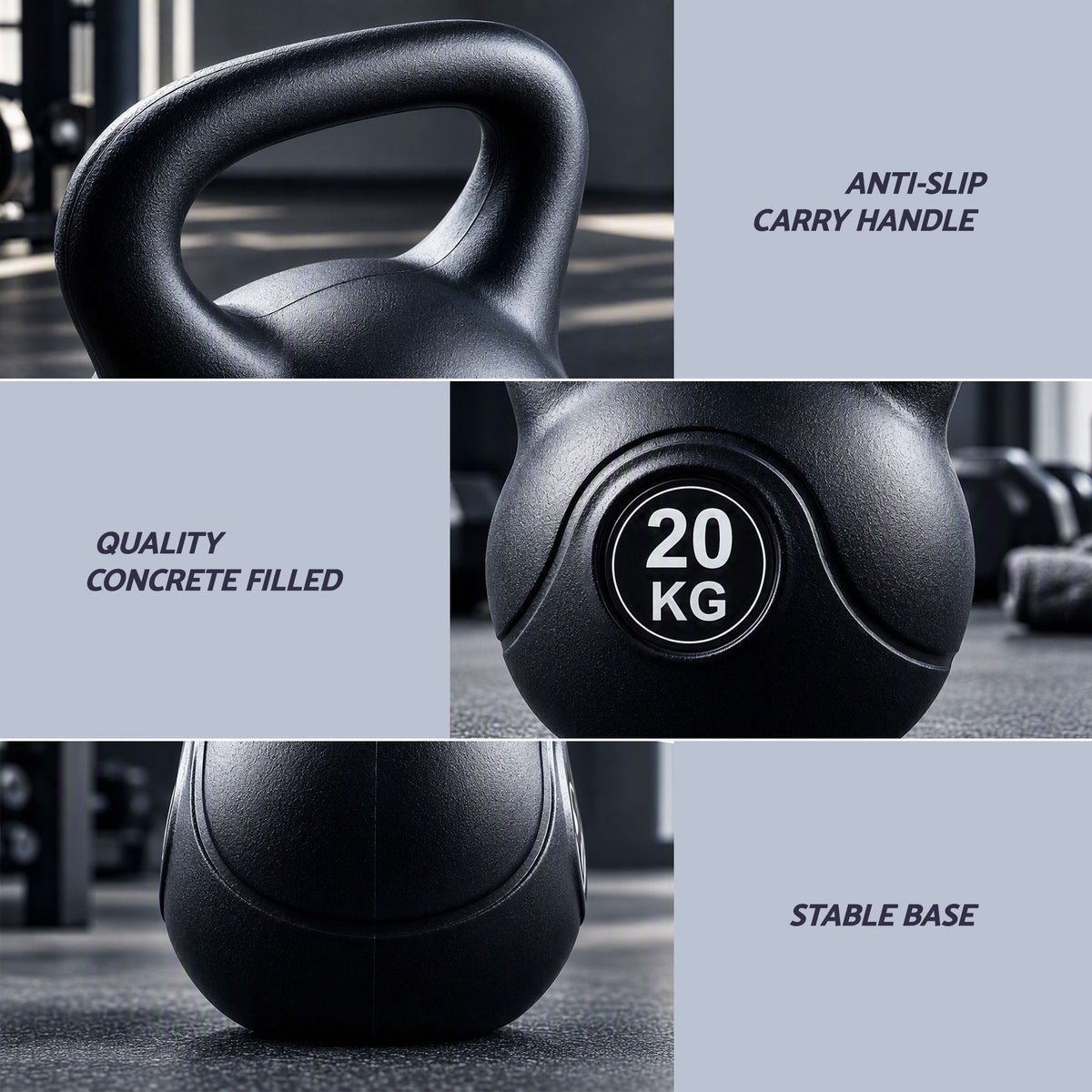 Everfit 20kg Kettlebell Weights Strength Training Anti-slip Stable Base