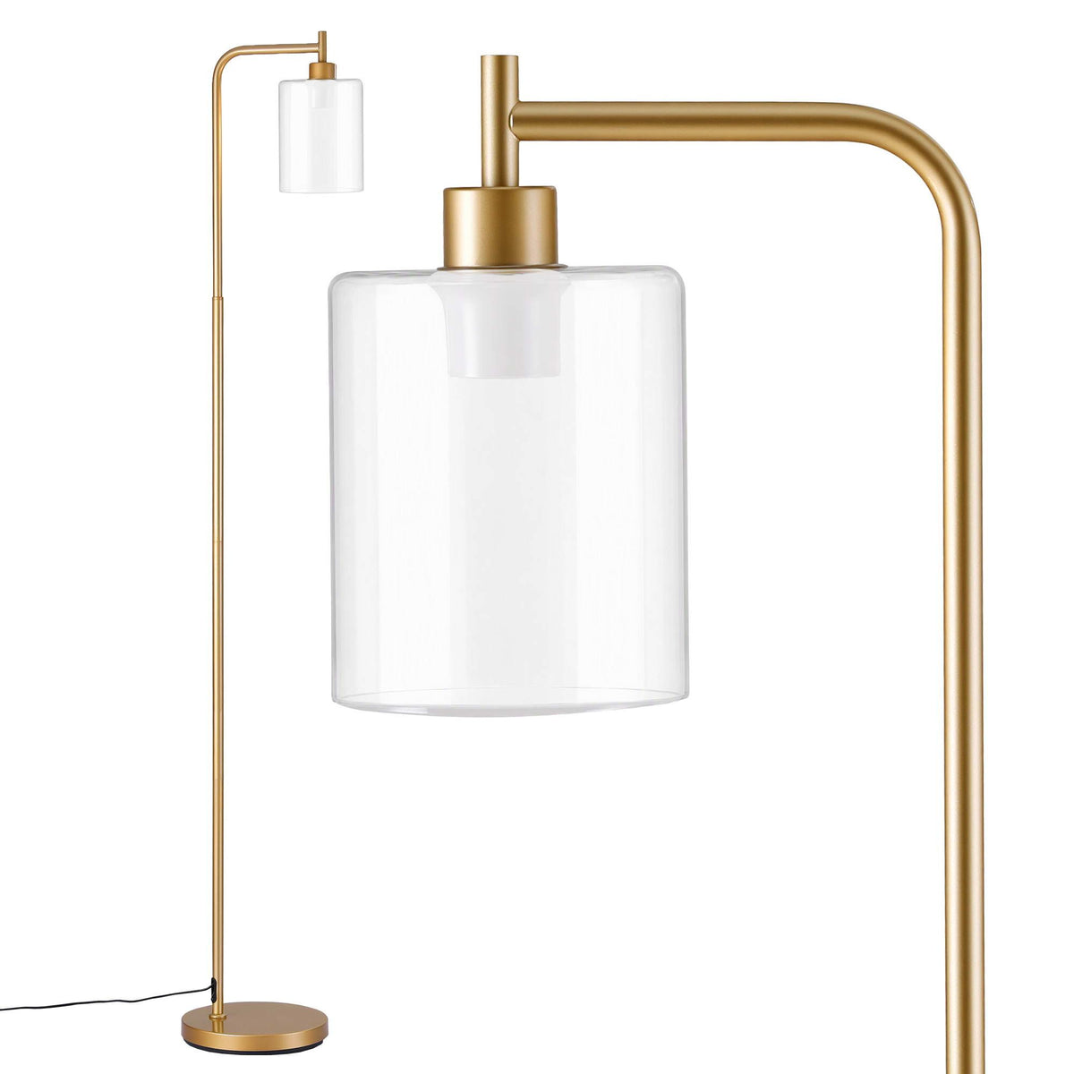 Artiss Modern Industrial Floor Lamp Standing Light Glass Shade Tall Metal Gold