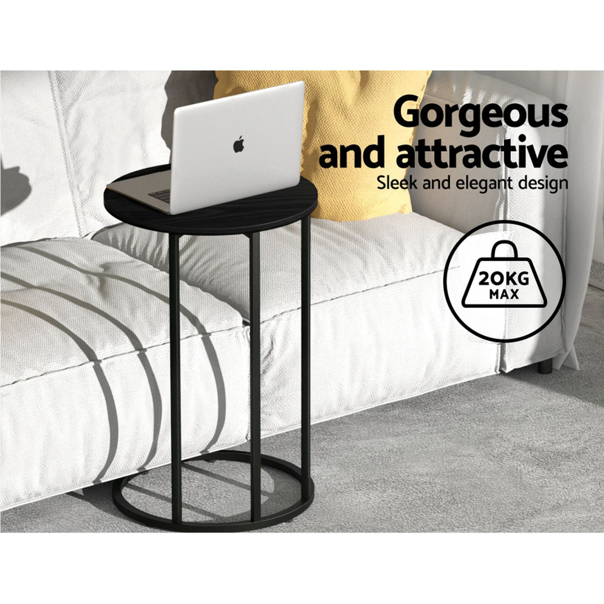 Artiss Single Sofa Bed and Side Table Set, Adjustable Recliner Narrow End Table