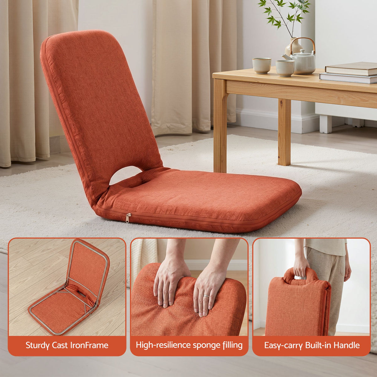 Artiss Floor Chair 5 Position Adjustable Lazy Sofa for Living Room and Bedroom