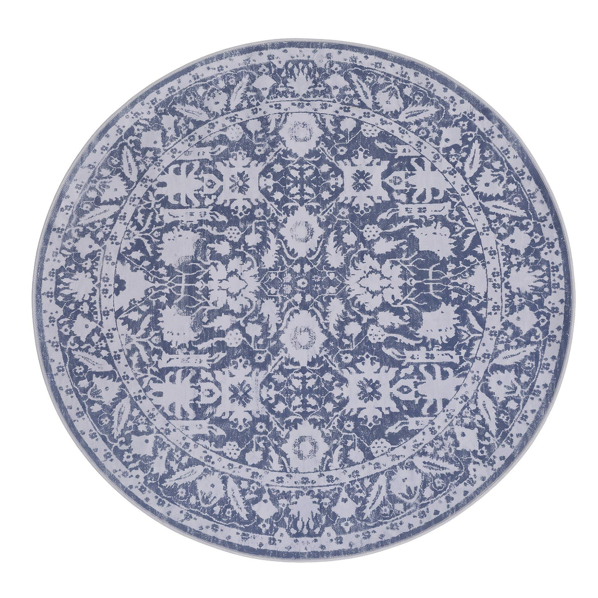 Artiss 120cm Round Rug Pad-Free Non-Slip Robot Vacuum Friendly Carpet Grey