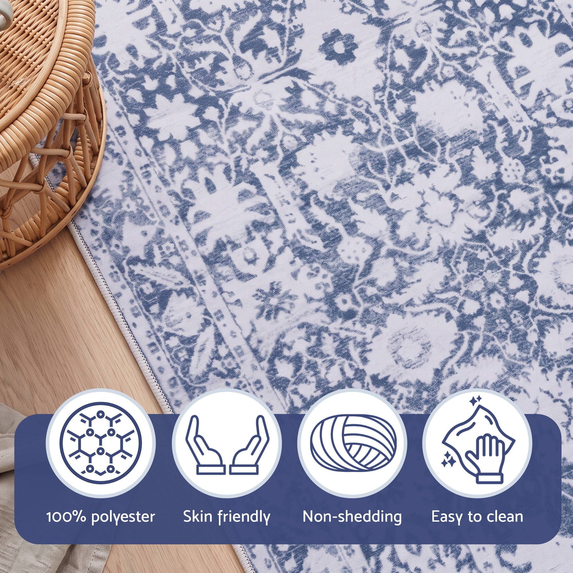 Artiss 60x180cm Runner Rug Pad-Free Non-Slip Robot Vacuum Friendly Grey