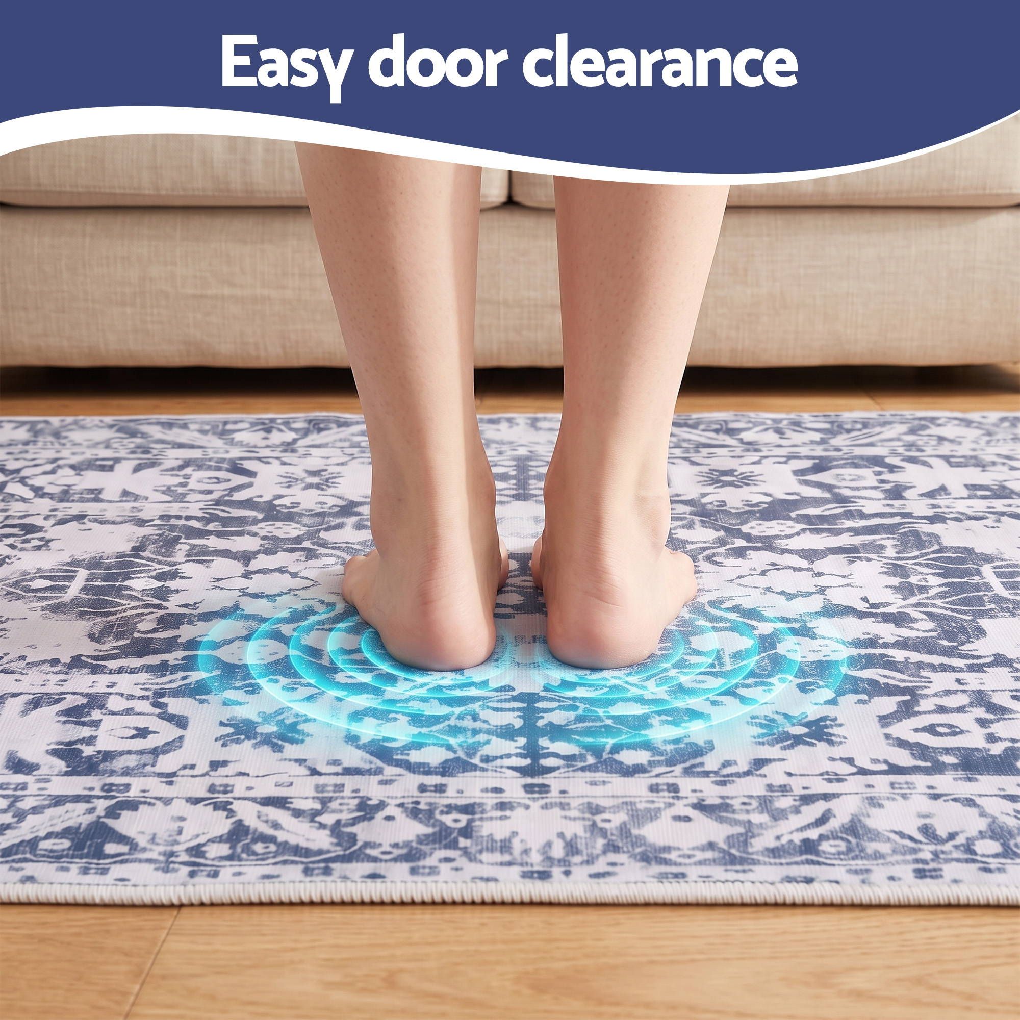 Artiss 60x180cm Runner Rug Pad-Free Non-Slip Robot Vacuum Friendly Grey