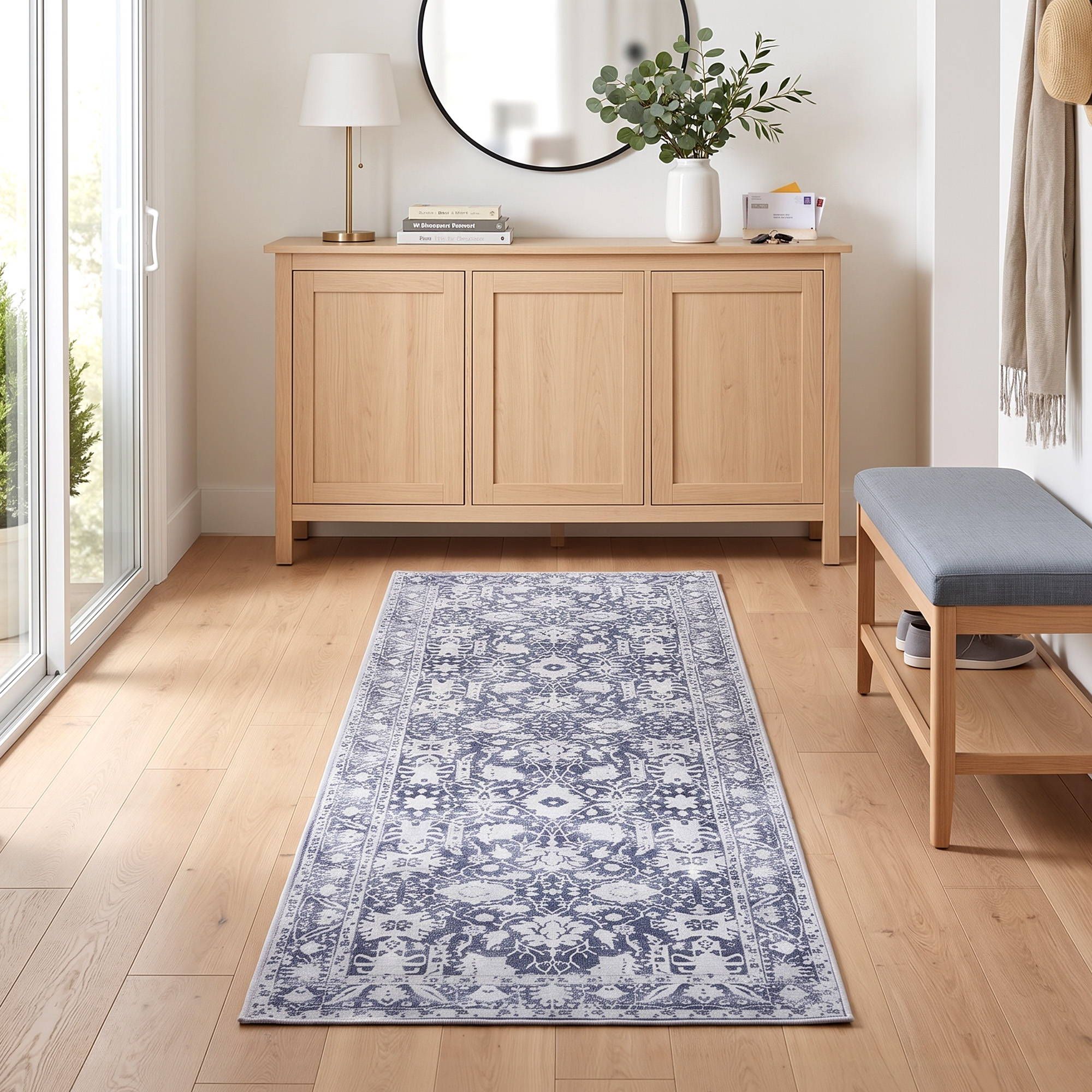 Artiss 60x180cm Runner Rug Pad-Free Non-Slip Robot Vacuum Friendly Grey