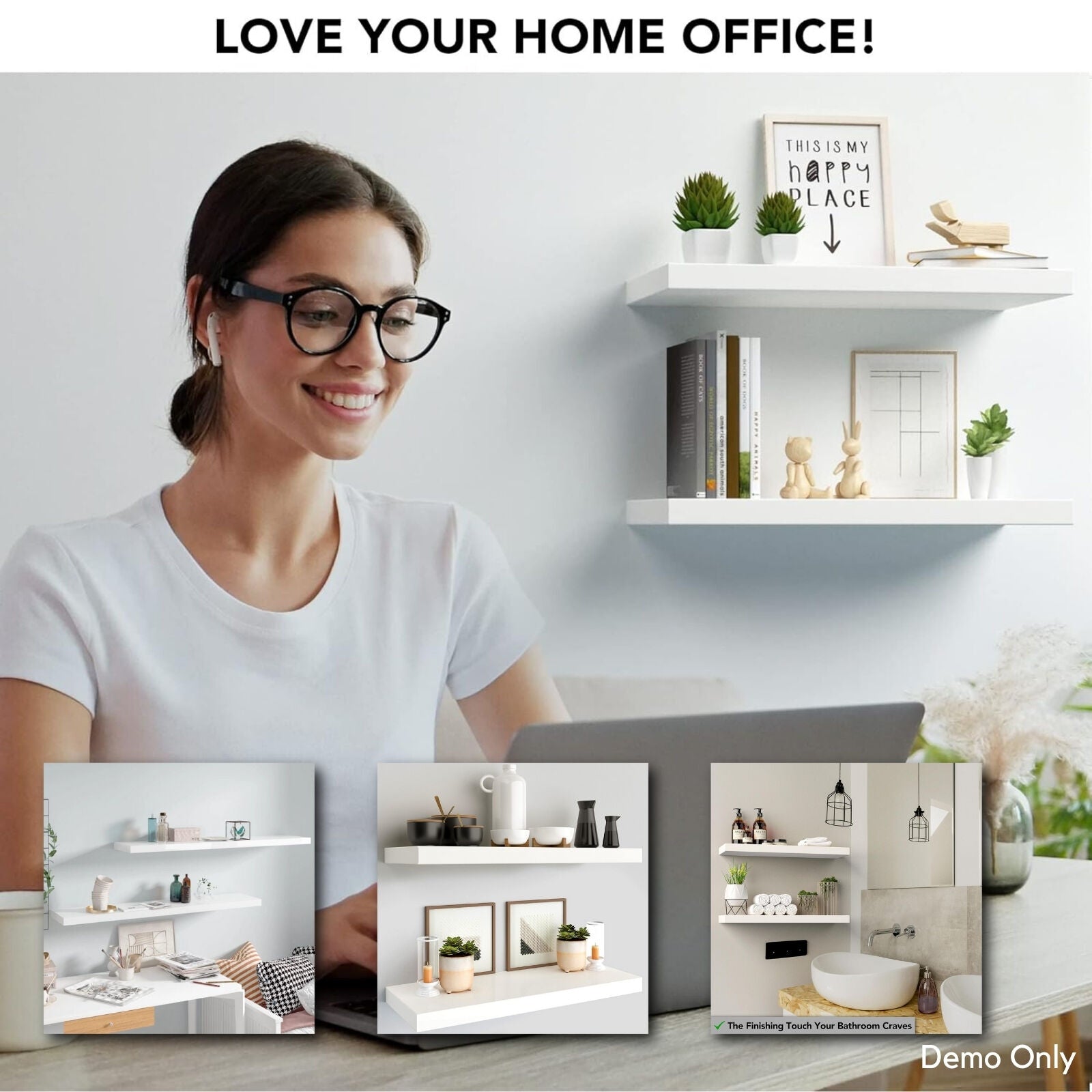 Floating Wall Shelves 2 pcs White 60x23.5x3.8 cm MDF