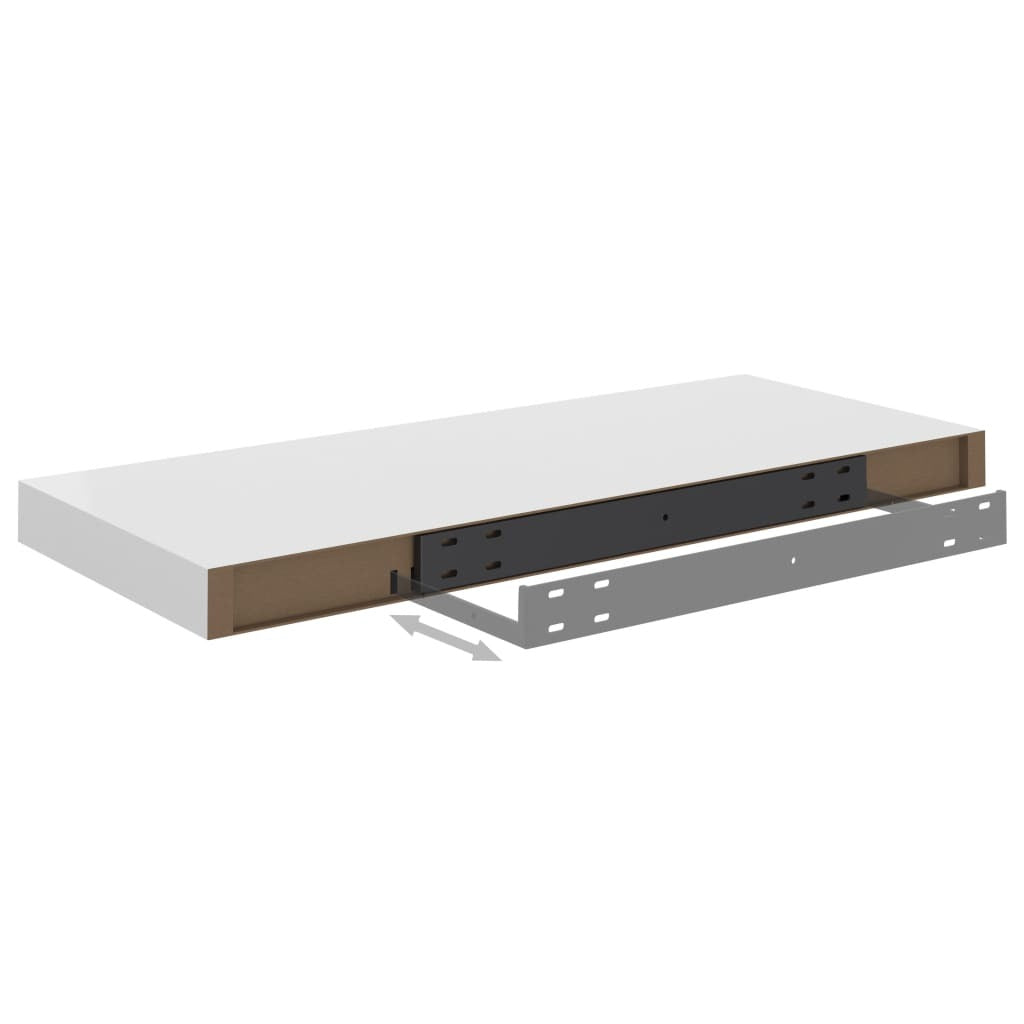 Floating Wall Shelves 2 pcs White 60x23.5x3.8 cm MDF
