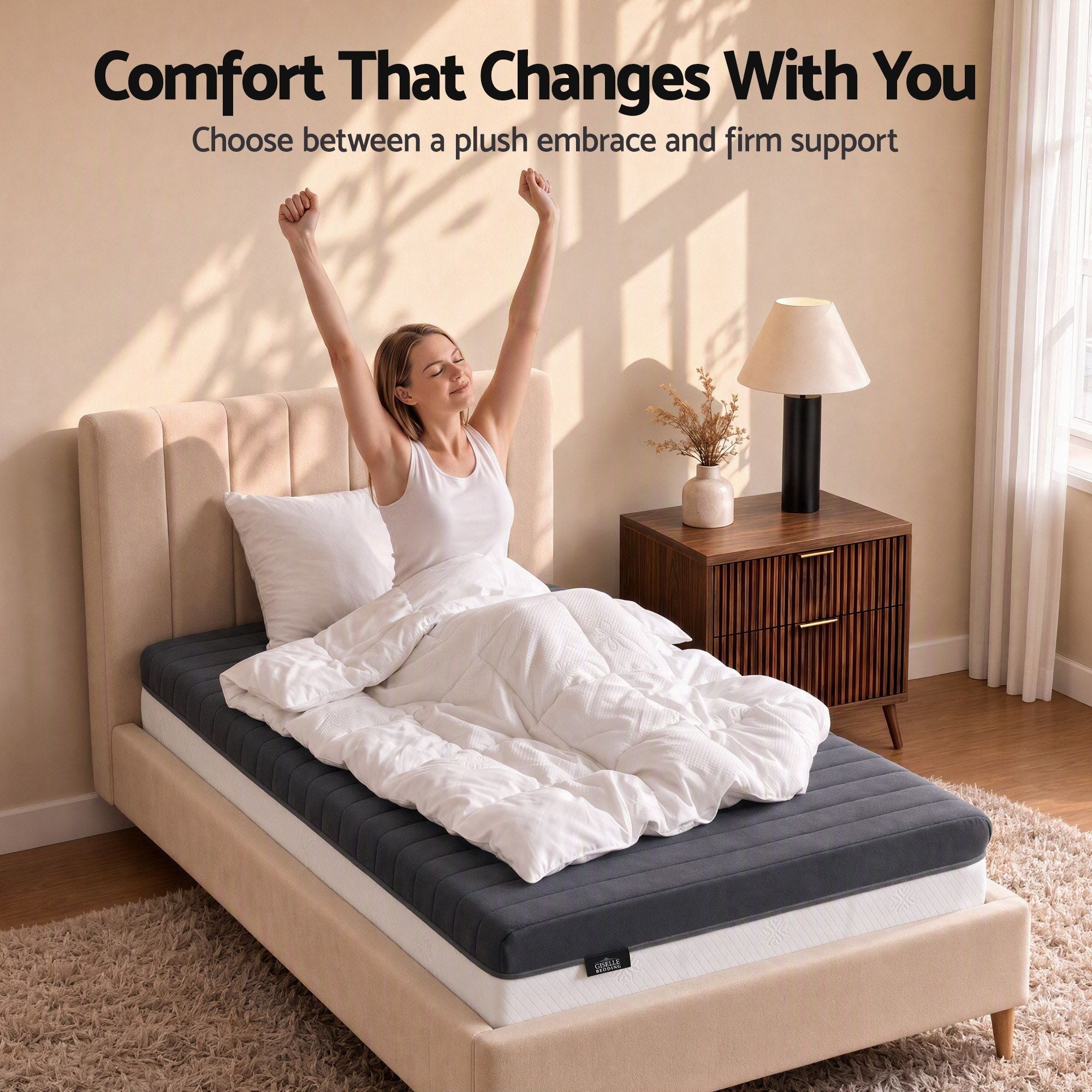 Giselle 18cm King Single Memory Foam Mattress Dual Feel Reversible Foam