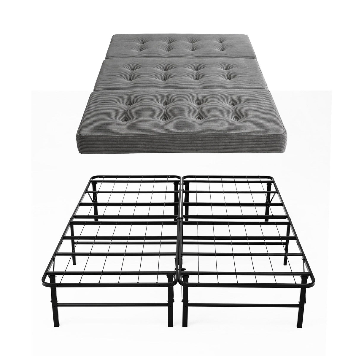 Giselle Double Folding Bed Mattress Metal Frame Guest Bed 15cm Foam Foldable