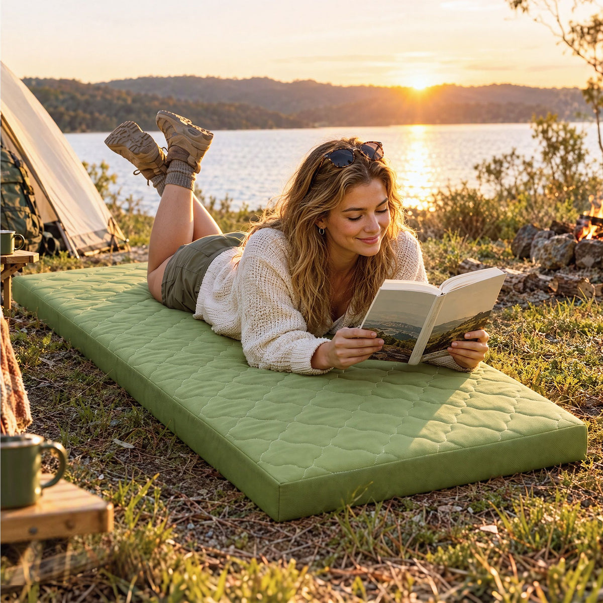 Giselle Bedding Foldable Mattress Single 8cm Camping Travel Roll-Up Floor Bed