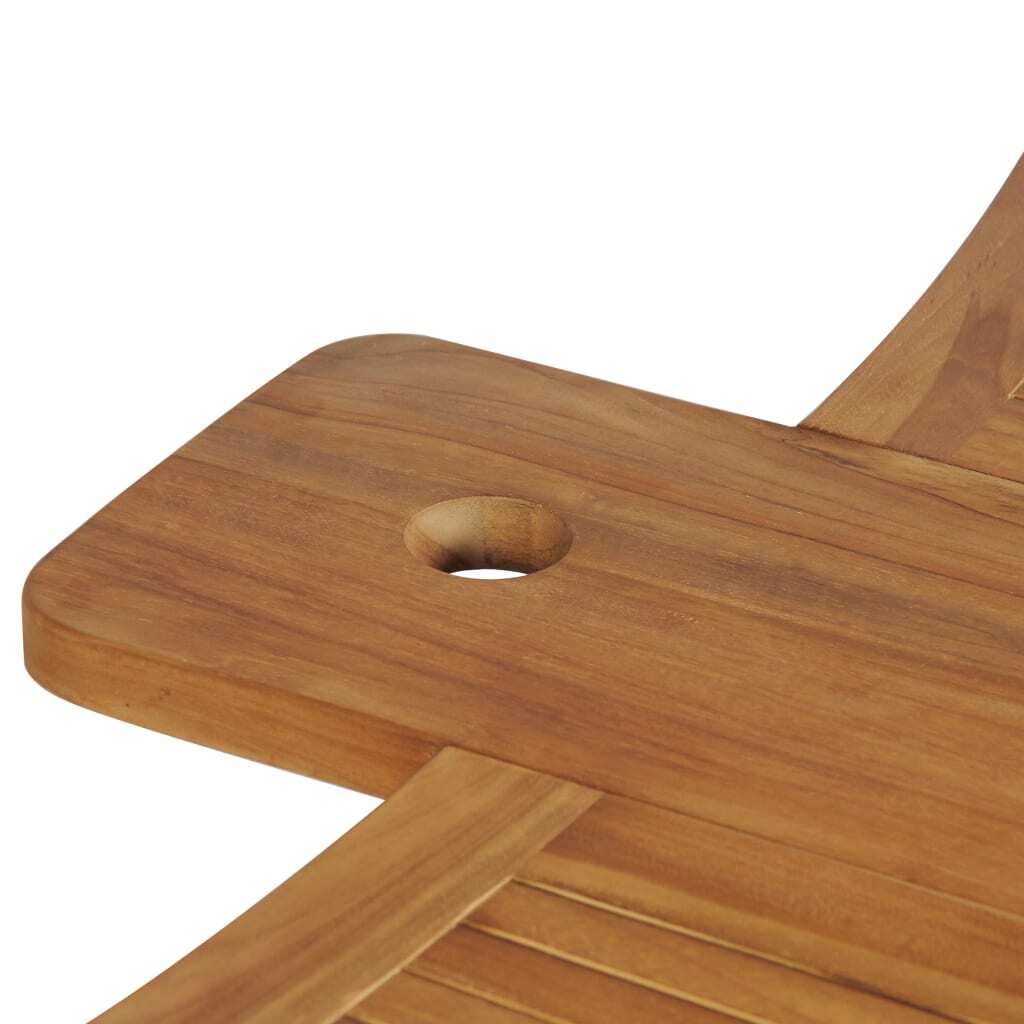 Folding Bar Table Solid Teak Wood Weather Resistant Patio 155x53x105cm