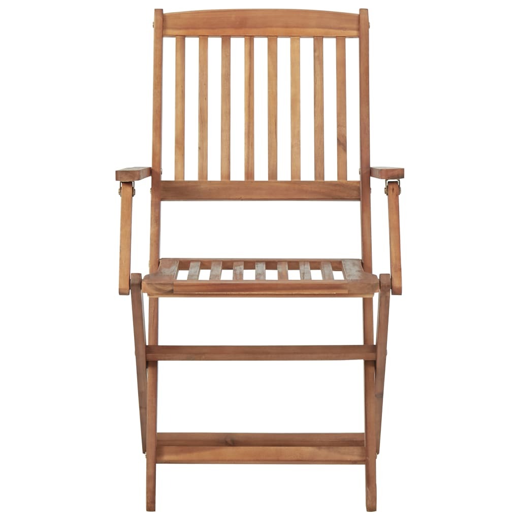 Folding Outdoor Chairs 4 pcs Solid Acacia Wood Weather-Resistant Patio