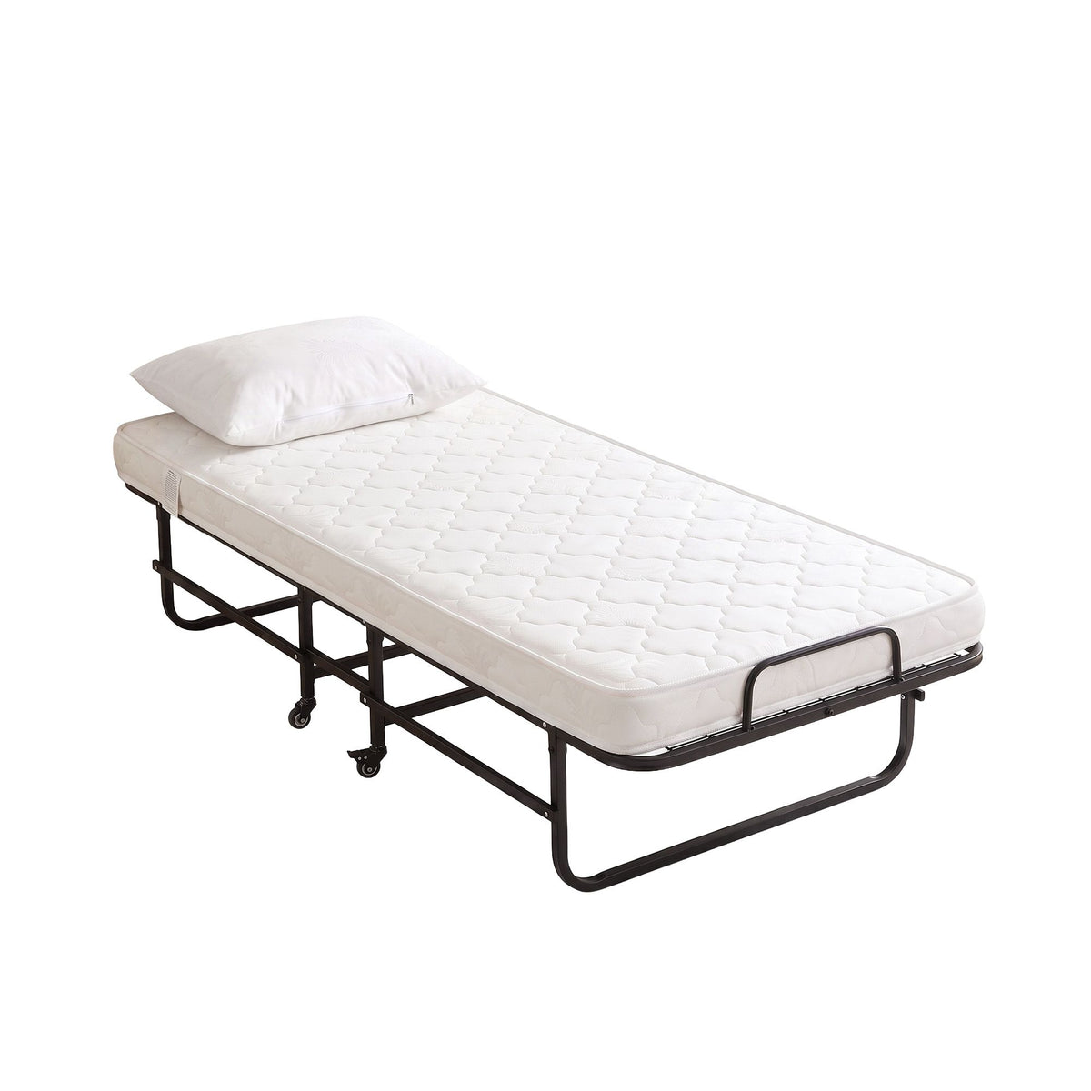 Artiss Folding Bed with Mattress, Portable Rollaway 150kg Capacity 190CM