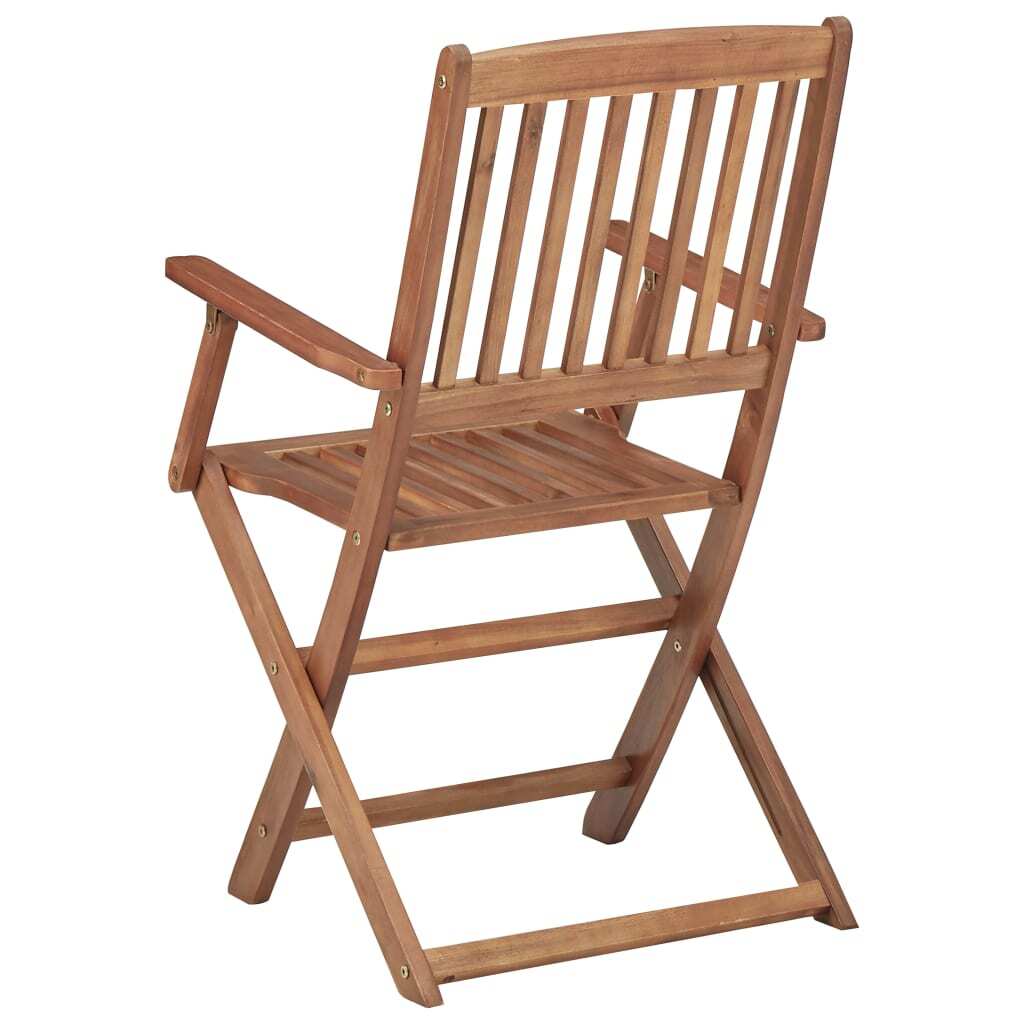 Folding Outdoor Chairs 6 pcs Solid Acacia Wood Weather-Resistant Patio