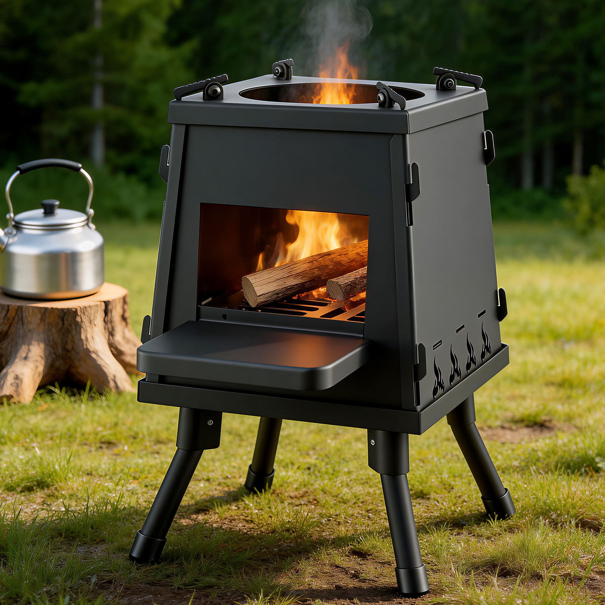 Grillz Fire Pit BBQ Portable Outdoor Fireplace Metal Camping Stove for Picnic
