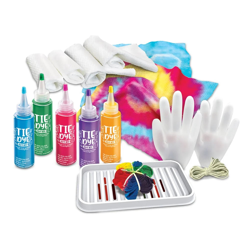 4M KidzMaker Tie Dye Art Kit Kids Craft Colourful DIY Fabric Design Toy