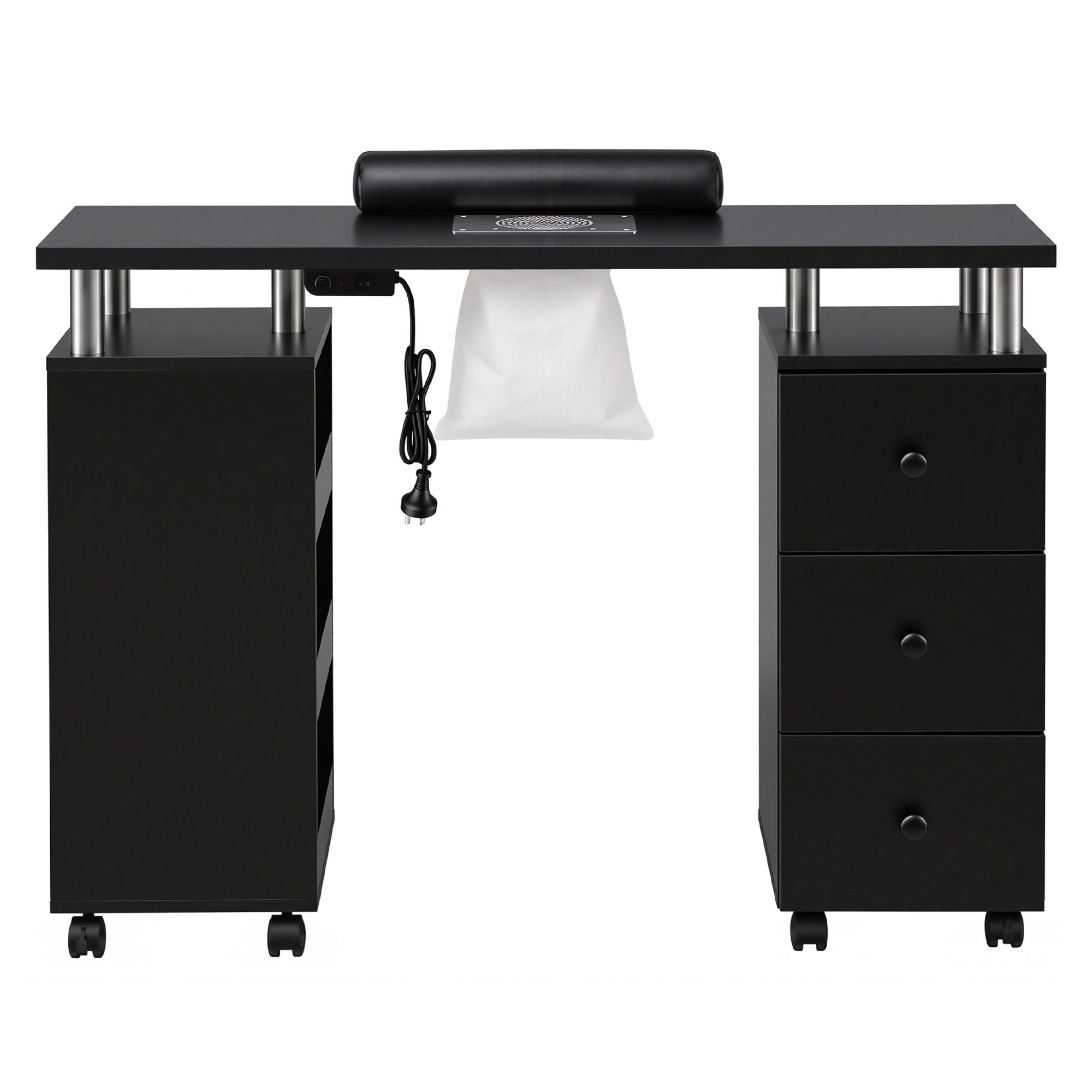 Artiss Manicure Table Nail Desk Built-in Dust Collector Salon Station Black