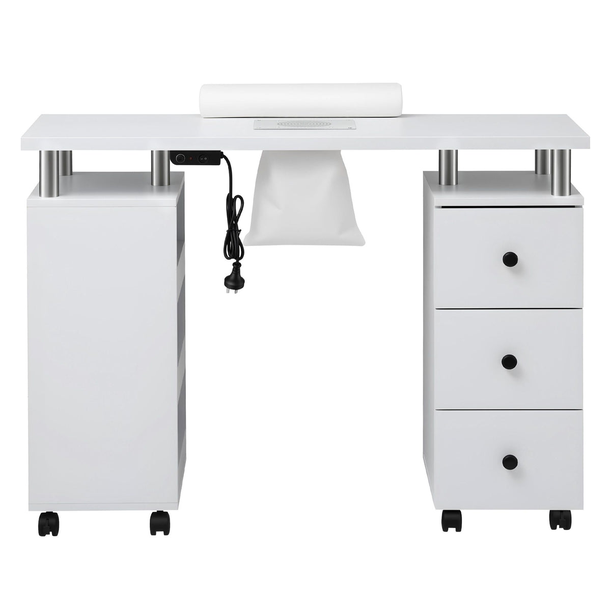 Artiss Manicure Table Nail Desk Built-in Dust Collector Salon Station White