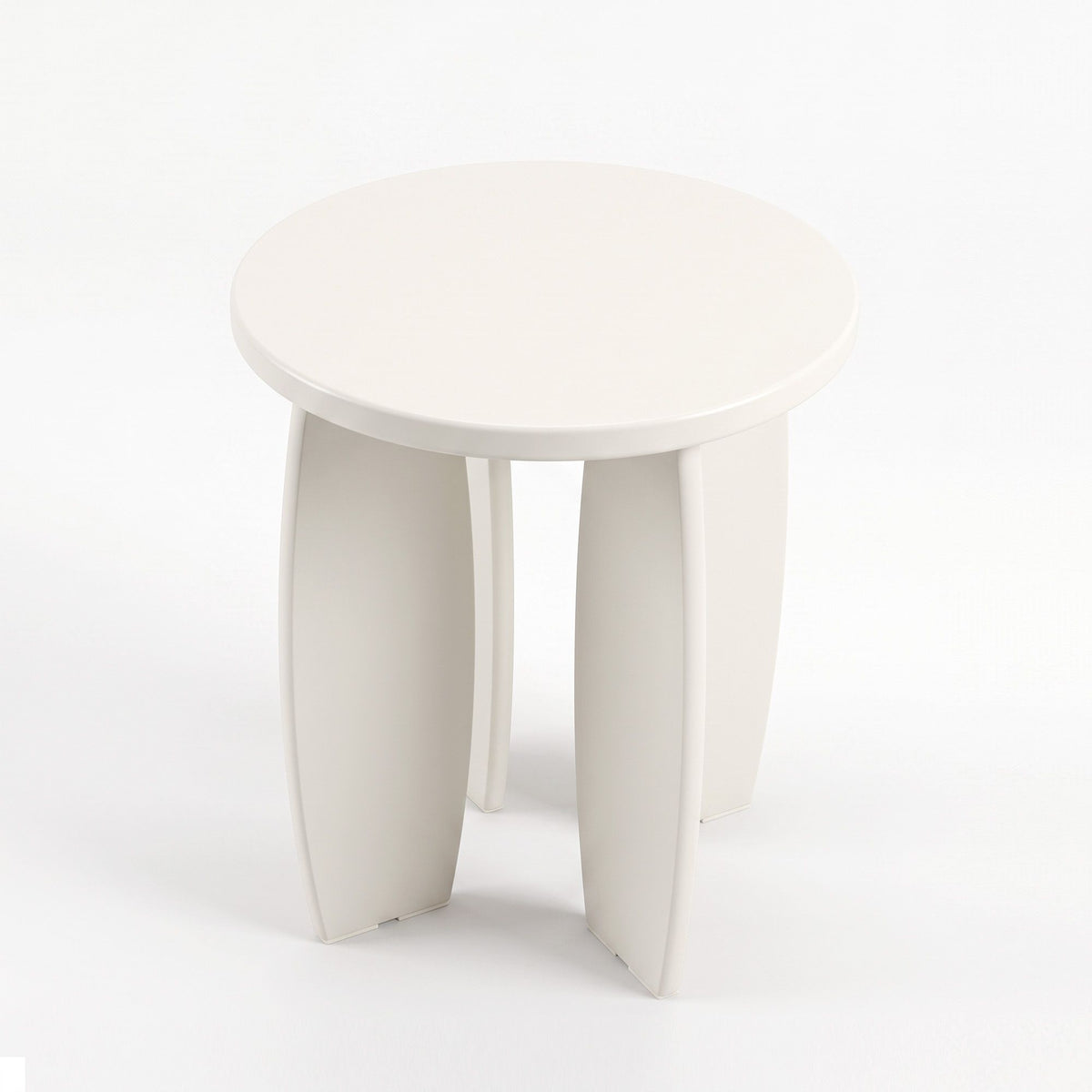 Artiss Round High-Gloss Small Coffee Table Bedside Nightstand 40x45 Cream White