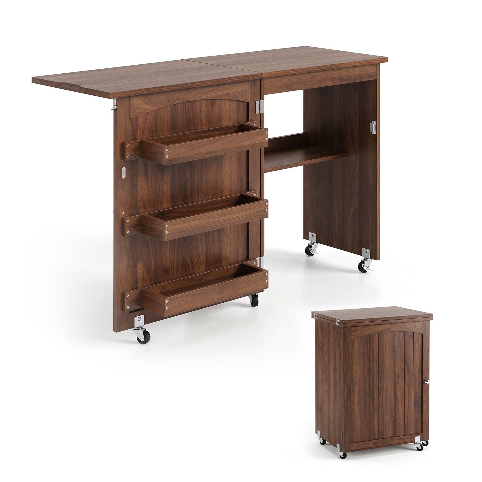 Artiss Folding Sewing Table Multi-functional Rolling Work Table Craft Station