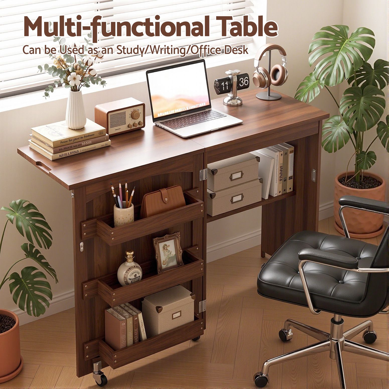 Artiss Folding Sewing Table Multi-functional Rolling Work Table Craft Station