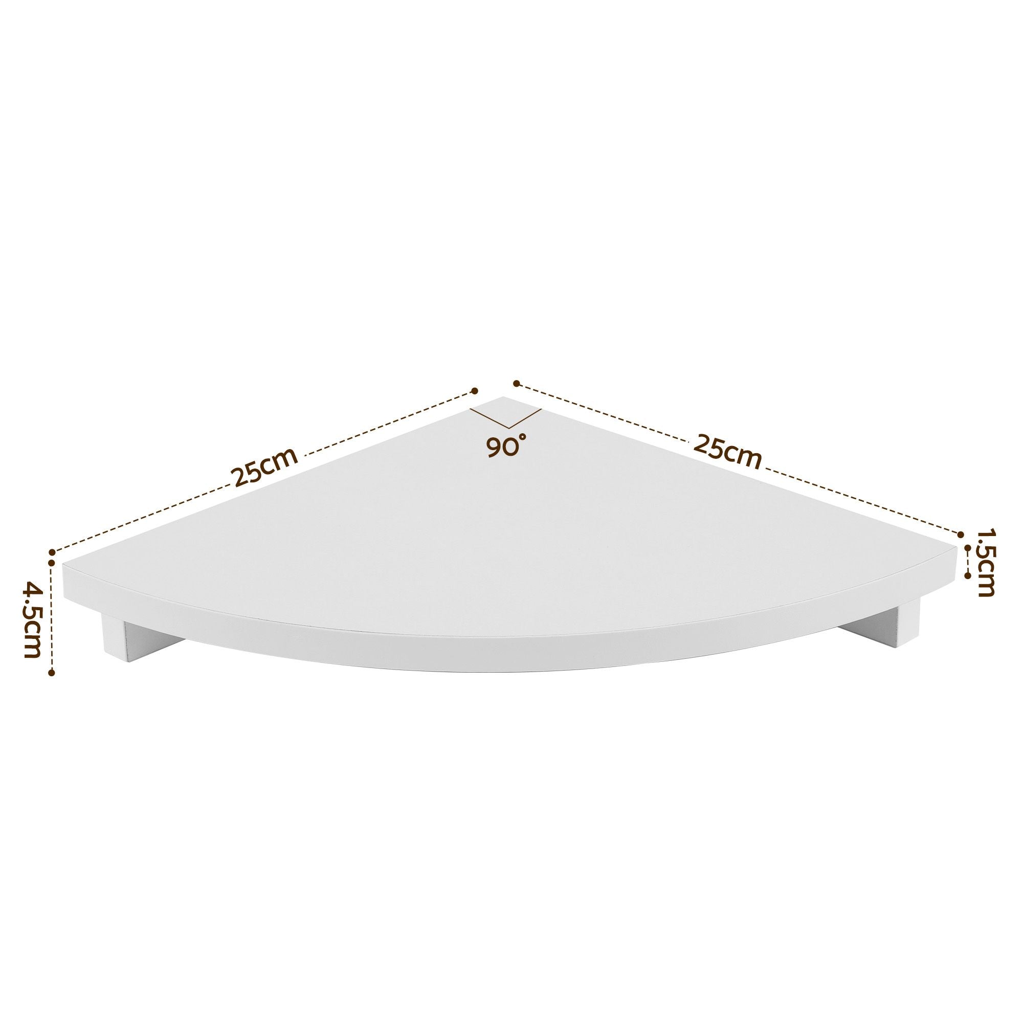 Artiss 3pc Corner Floating Wall Shelf Wall Mounted Display Rack Round Edge White