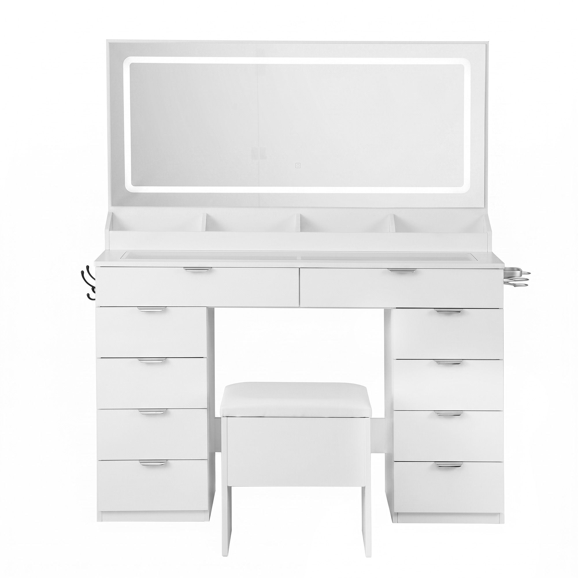 Artiss Dressing Table Makeup Vanity Desk LED Mirror 10 Drawers Outlet White