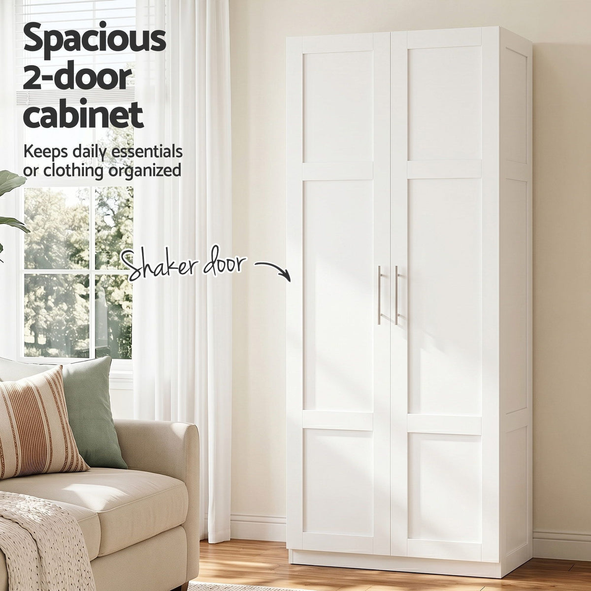 Artiss 2x Buffet Sideboard Cabinet Pantry Hutch Kitchen Storage Organiser White