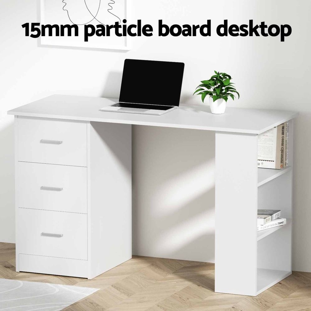 Artiss Computer Desk and Chair Set 120cm Study Desk with 3 Drawers and 3 Shelves