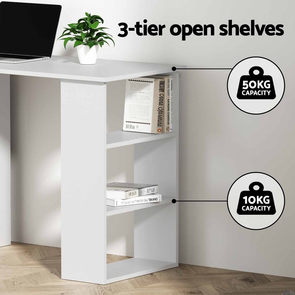 Artiss Computer Desk and Chair Set 120cm Study Desk with 3 Drawers and 3 Shelves