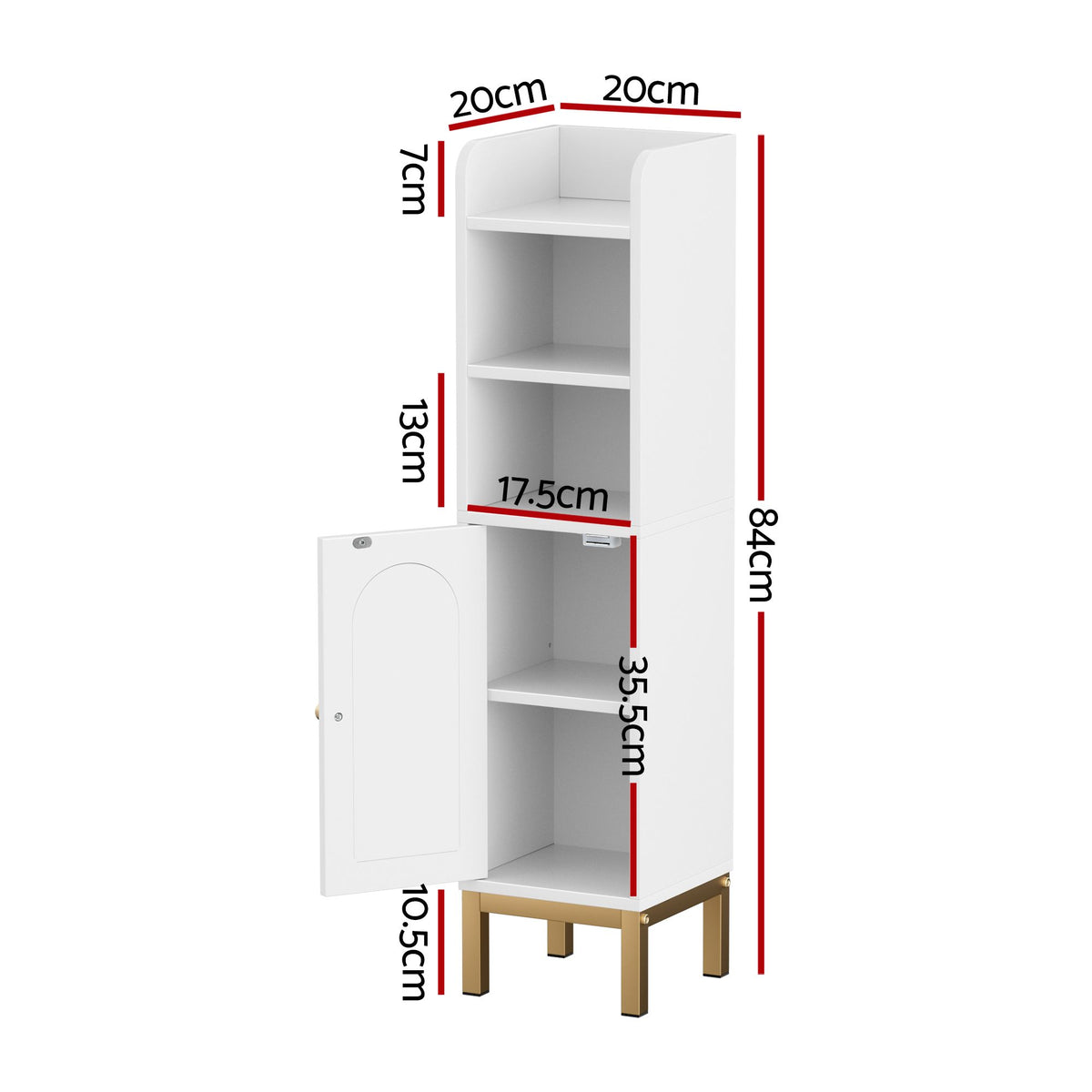 Artiss 2X Bathroom Storage Cabinet Door Corner Adjustable Shelf Organizer White