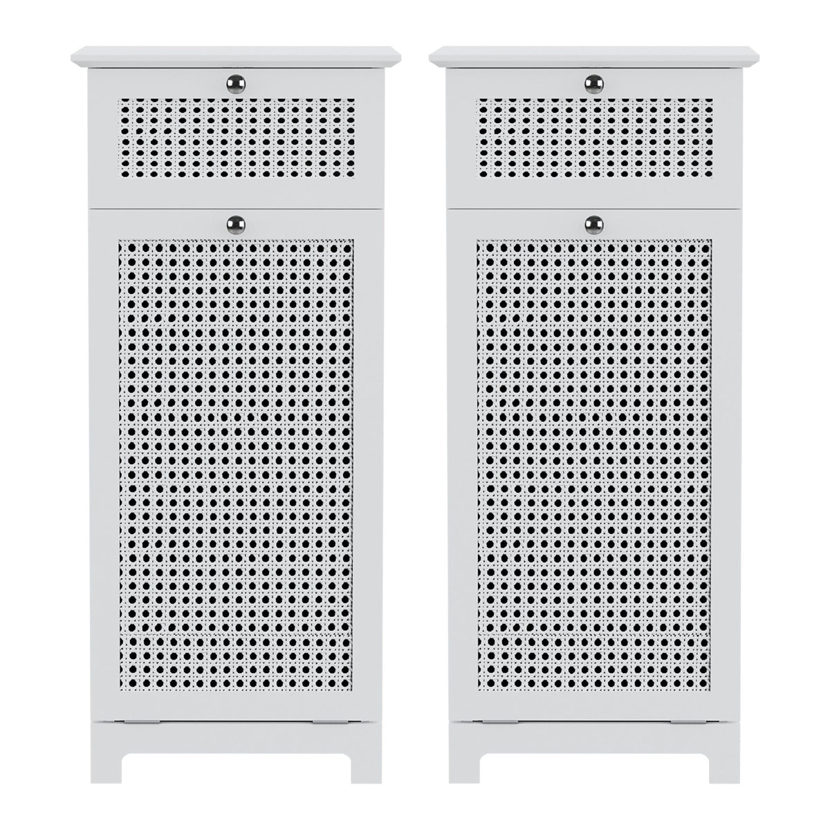Artiss 2X Laundry Hamper Cabinet Bathroom Storage White Rattan