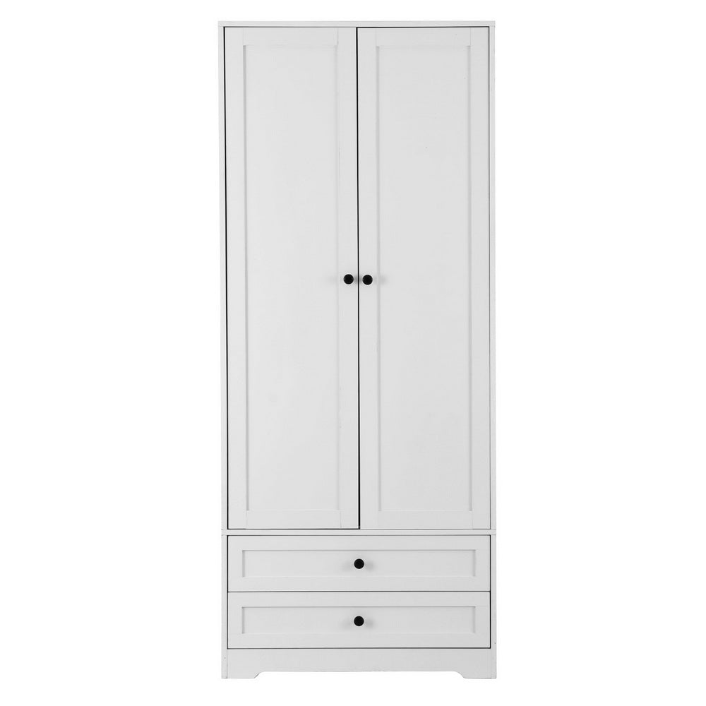 Artiss Wardrobe Clothes Closet Storage Organizer with 2 Doors White
