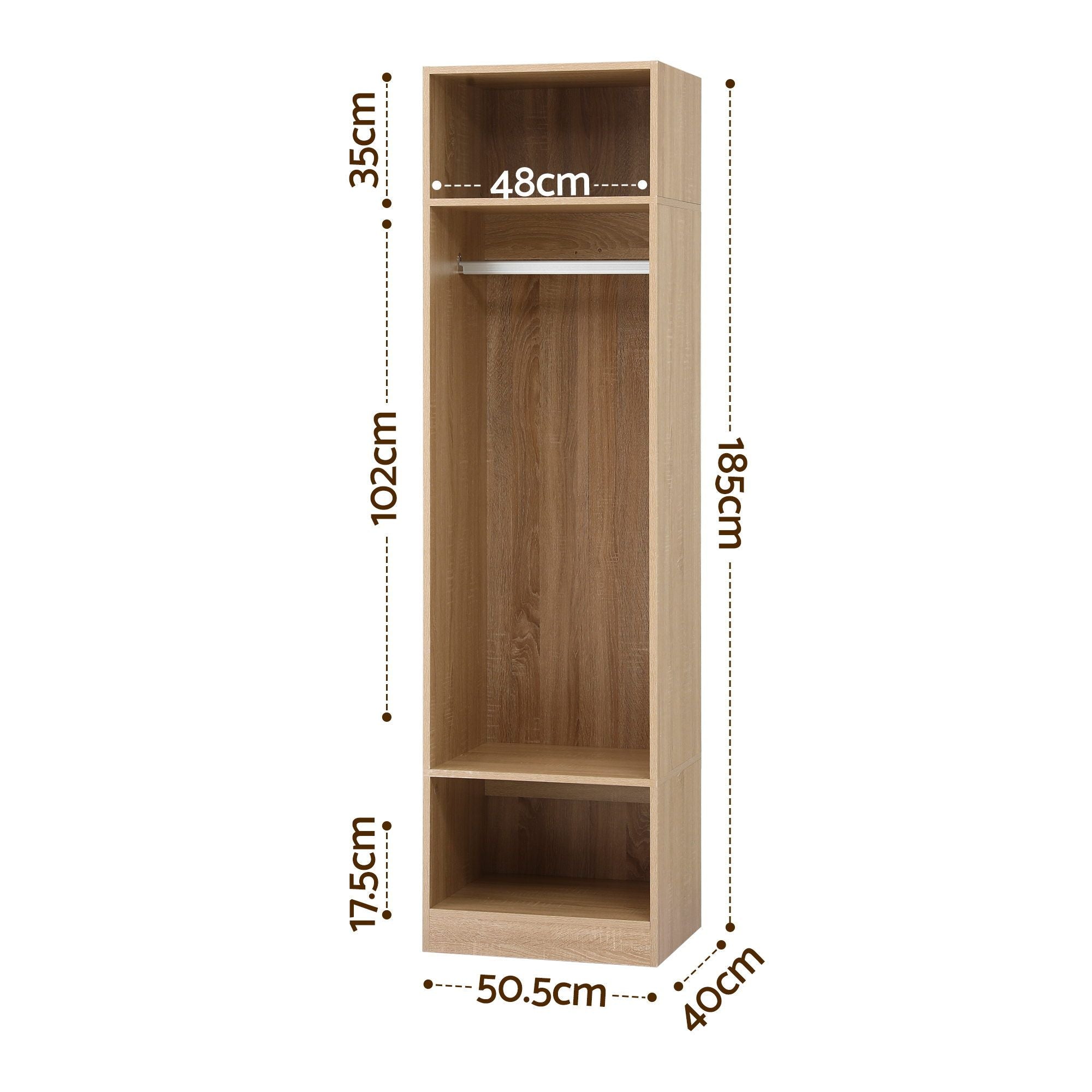 Artiss Wardrobe Clothes Closet Storage Organizer Shelf Pine